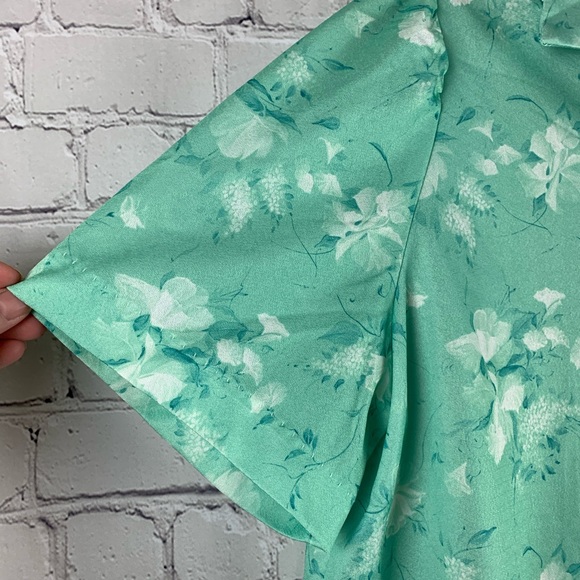 VINTAGE MAR-LEK Top Button-down with Short Sleeves Green - Picture 2 of 6